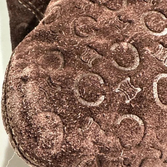 CELINE Macadam Brown Suede Leather Shoulder Bag EUC - Picture 16 of 16